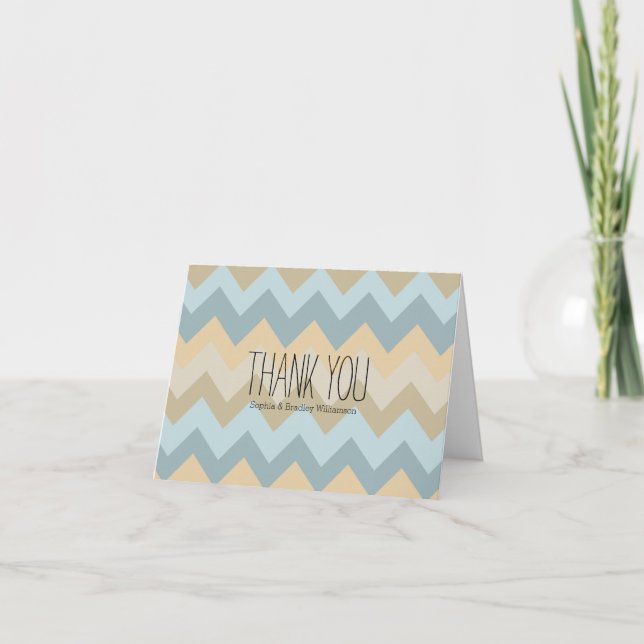 Crème Bleue Chevron Stripes Merci (Devant)