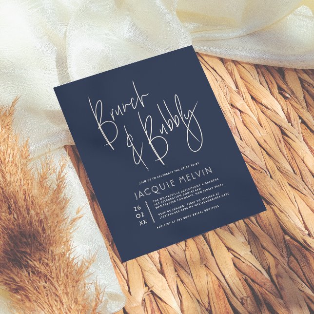 Crème Budget & Marine Blue Bridal Brunch & Bubbly (Créateur téléchargé)