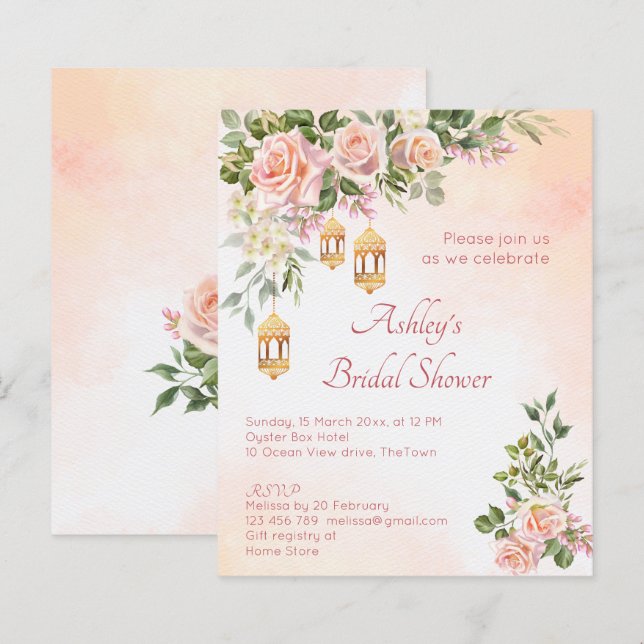 Crème budgétaire rose lanternes marocaines douche  (Devant / Derrière)