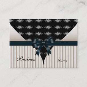 Crème carte de visite Beige Black Bow