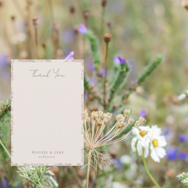 Crème Chinoiserie Élégant Merci de mariage (Créateur téléchargé)