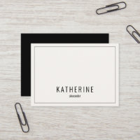 Crème contemporaine et Carte de visite simple noir