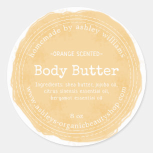 Crème Corporelle Maison Jaune Biologique Étiquette