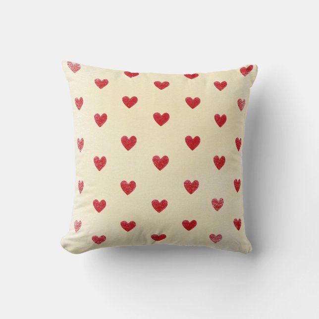 Crème customisée et rouge de coussin de coeur (Recto)