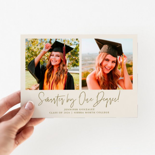Crème de carte de voeux de graduation multi-photo  (Créateur téléchargé)