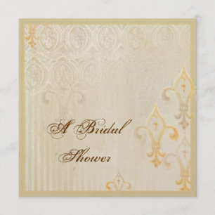 Crème de Fleur di Lys Damask 2 - faire-part de