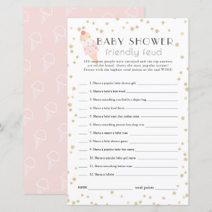 Crème de glace Baby shower rose Famille Conviviale