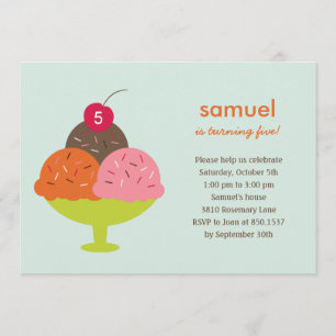 Crème de glace Dimanche Anniversaire Invitation (B