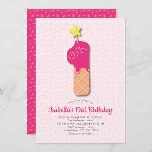 Crème de glace douce 1er anniversaire Invitation