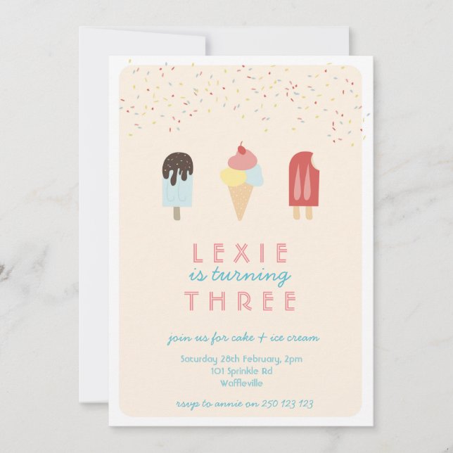 Crème de glace et invitation estivale Popsicle (Devant)
