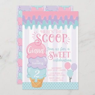 Crème de glace Invitation fête d'anniversaire Snow