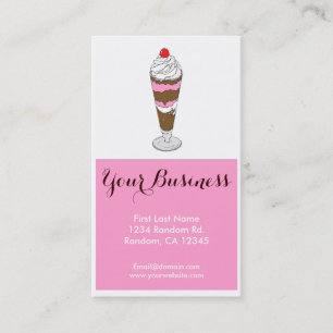 Crème de glace rose brun carte de visite personnal