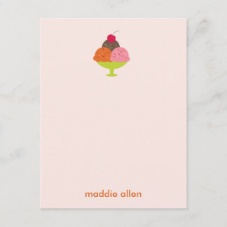 Crème de glace Sundae Merci Cartes (Rose)