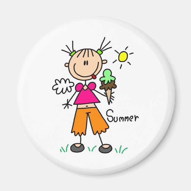 Crème De Glace Sur Un Aimant De Jour D'Été Chaud (Devant)