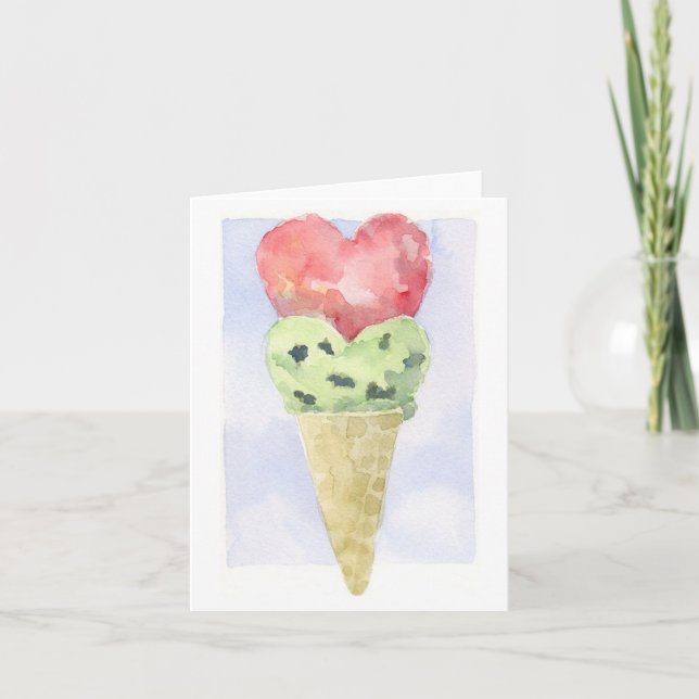 Crème de glace Valentine - Carte de note (Devant)