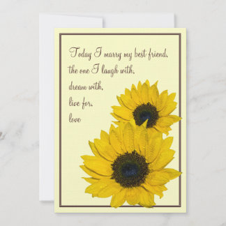 Crème de tournesol Faire-part de mariage Brown jau