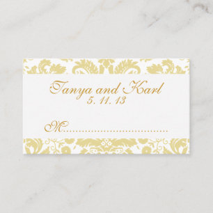 Crème d'ivoire Mariage damassé Vintage Cartes de P