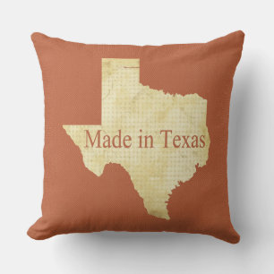 Crème du Texas et oreiller à lancer de Carré rouge