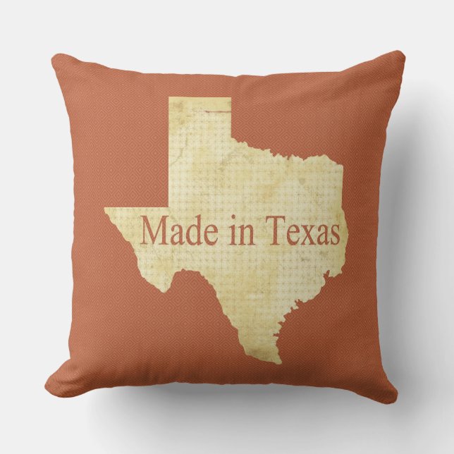 Crème du Texas et oreiller à lancer de Carré rouge (Recto)