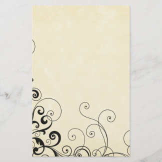 Crème élégante avec papier papeterie tourbillon no