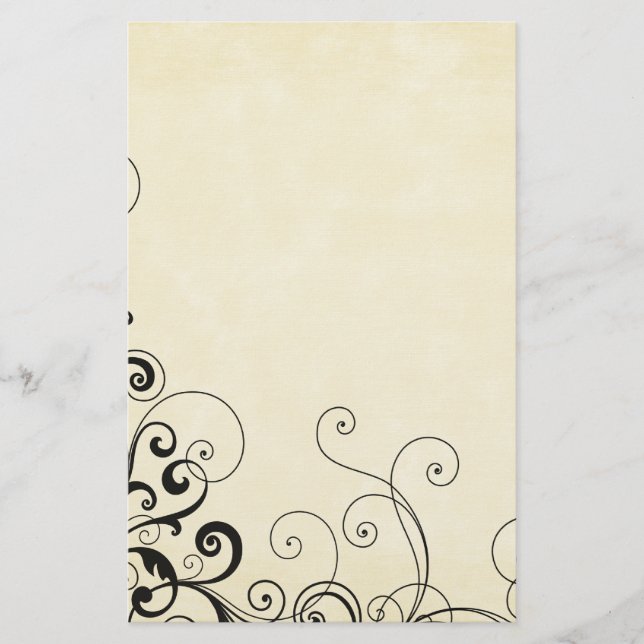 Crème élégante avec papier papeterie tourbillon no (Devant)