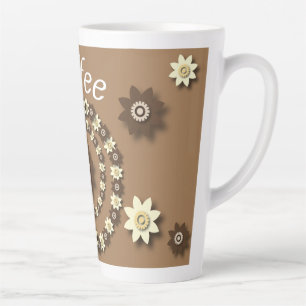 Crème et... Chocolat Brown floral latte Mug