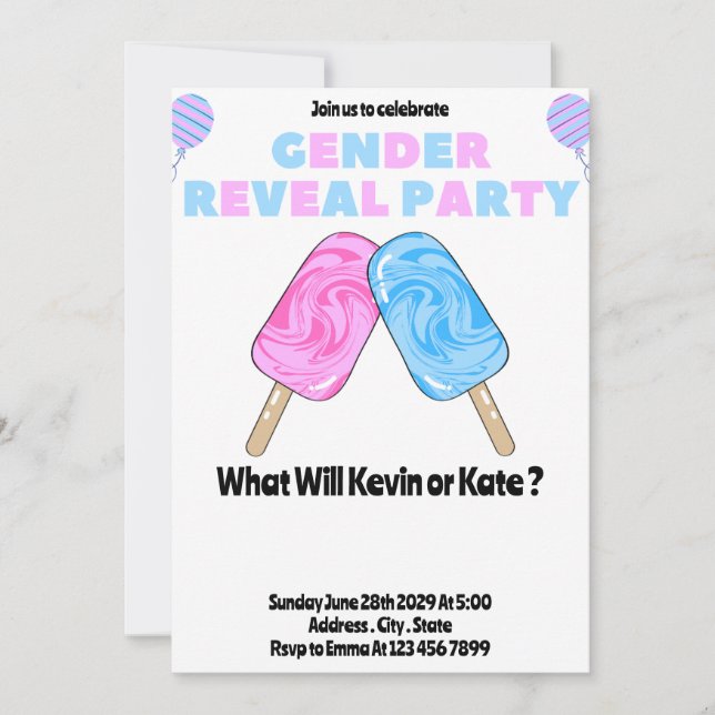 Crème glacée Baby Genre Reveillez Invitation (Devant)