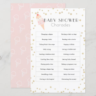 Crème glacée Baby shower rose
