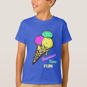 Crème glacée Blanc Couleur Été Fun T-shirt