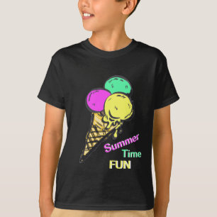 Crème glacée Blanc Temps Été Fun T-shirt