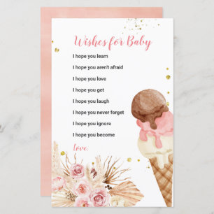 Crème glacée Boho Floral Wives for Baby Card
