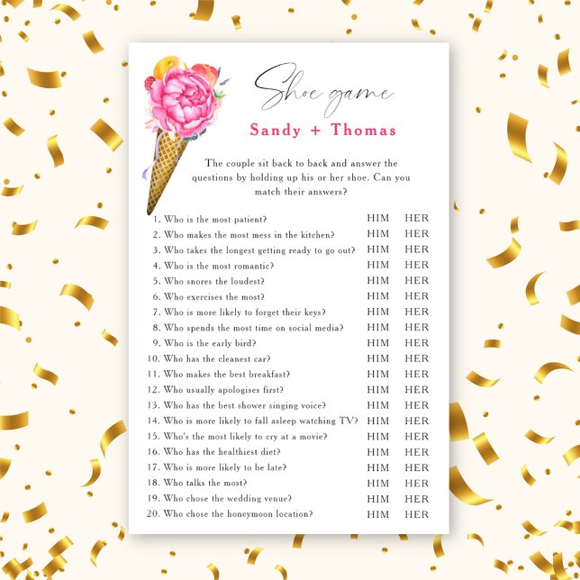 Crème glacée - Chaussure jeu de douche nuptiale (Créateur téléchargé)