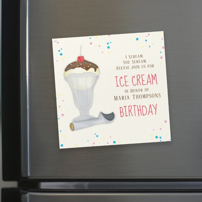 Crème glacée d'anniversaire moderne Magnet lunaire (Créateur téléchargé)