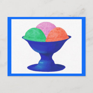 Crème glacée dans le bol bleu invitations carte po