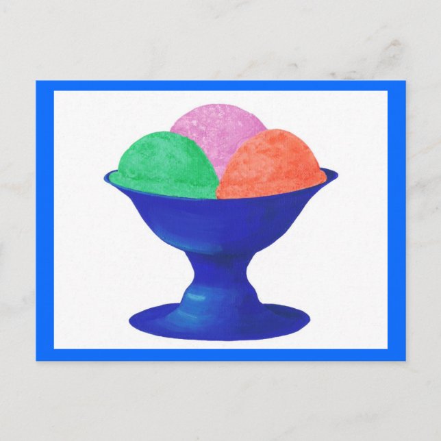 Crème glacée dans le bol bleu invitations carte po (Devant)