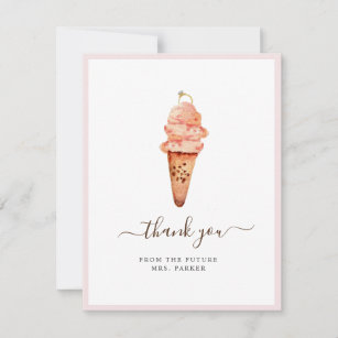 Crème glacée Douche nuptiale Carte de remerciement