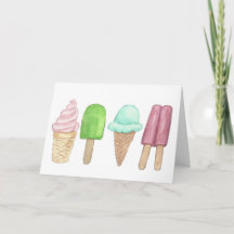 Crème glacée et carte de voeux de Popsicle