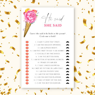 Crème glacée - Il a dit qu'elle a dit jeu de douch