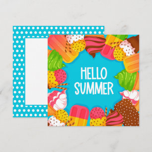 Crème glacée & Popsicles Hello Summer Greeting Car