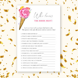 Crème glacée - Qui connaît la mariée meilleur jeu