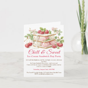 Crème glacée Sandwich Day Aquarelle Invitation