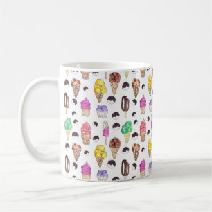 Crème glacée Saveurs Aquarelle Motif Mug
