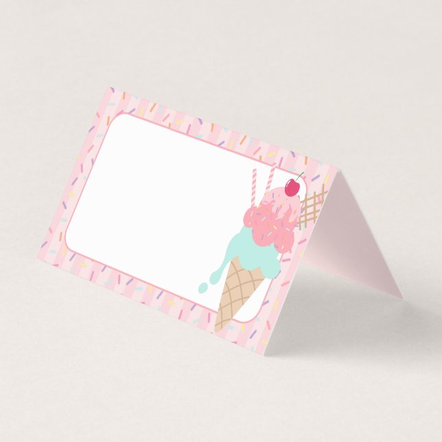 Crème glacée Sundae Heres Scoop Place Cartes (Front)