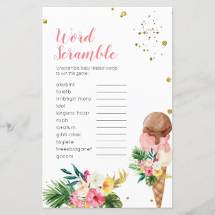 Crème glacée tropicale Mot Fête des mariées