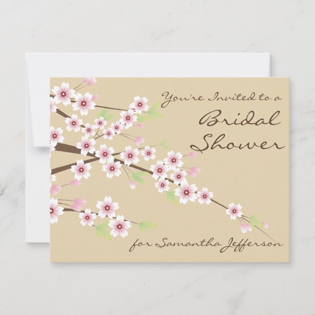 Crème / Invitation à la douche nuptiale en fleurs  (Devant)