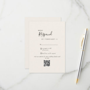 Crème Mariage moderne QR Code RSVP