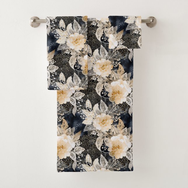 Crème noire sauvage Léopard Animal Floral (En situation)