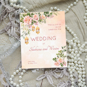 crème pastel budget rose lanternes marocaines wedd