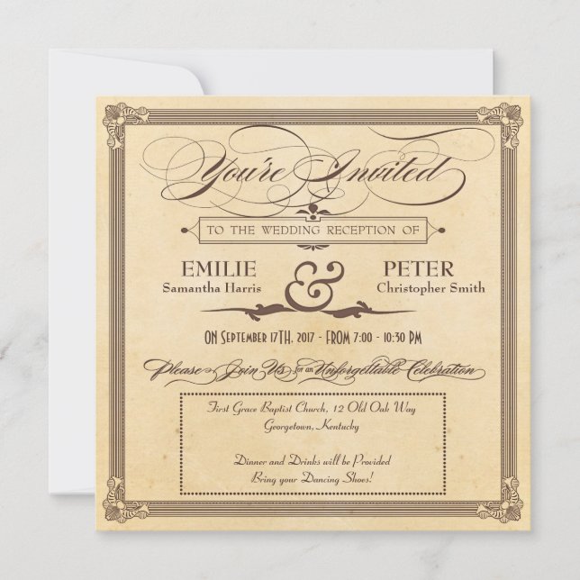 Crème poster vintage et réception Brown uniquement (Devant)