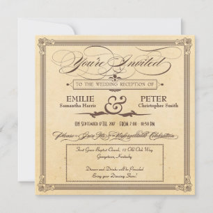 Crème poster vintage et réception Brown uniquement